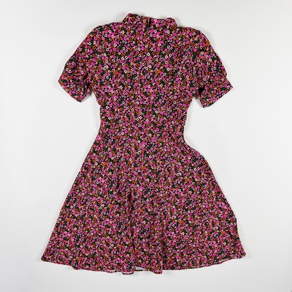 Alexia Admor Emery Micro Floral Flower Print Pattern Collared Button Front Dress - Picture 4 of 6